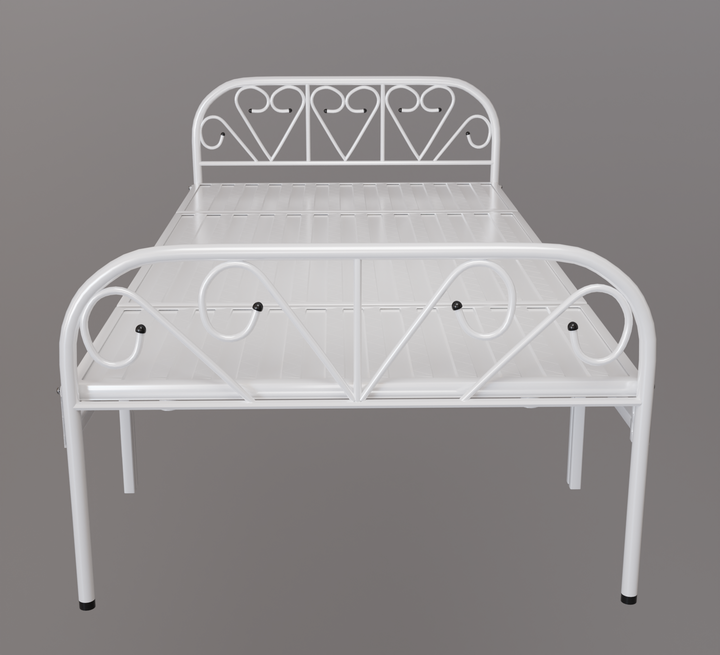 Sahni Foldable Furniture Folding Bed Queen Size Without Mattress (6by4ft, Powder Coated) White Color