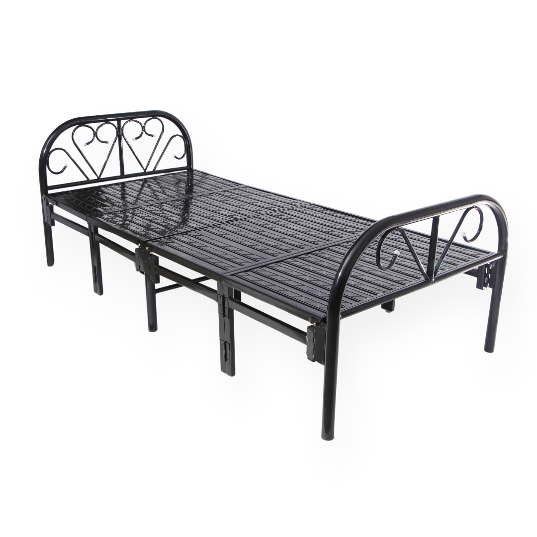 Sahni Foldable Furniture Metal Bed Single without Mattress (6by3ft, Powder Coated)