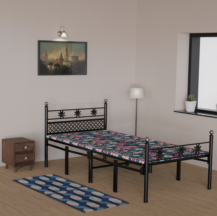 Steel cot bed on sale