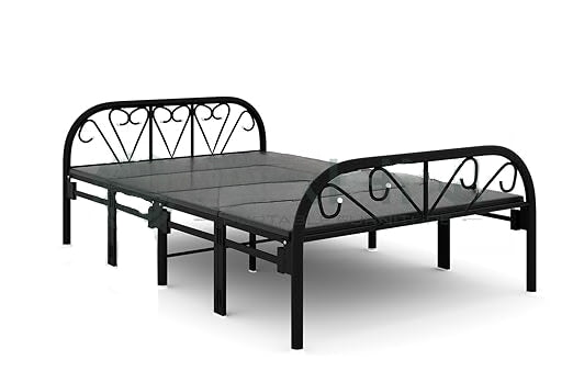 Sahni Foldable Furniture Queen Size Bed with Attached hard Mattress fo
